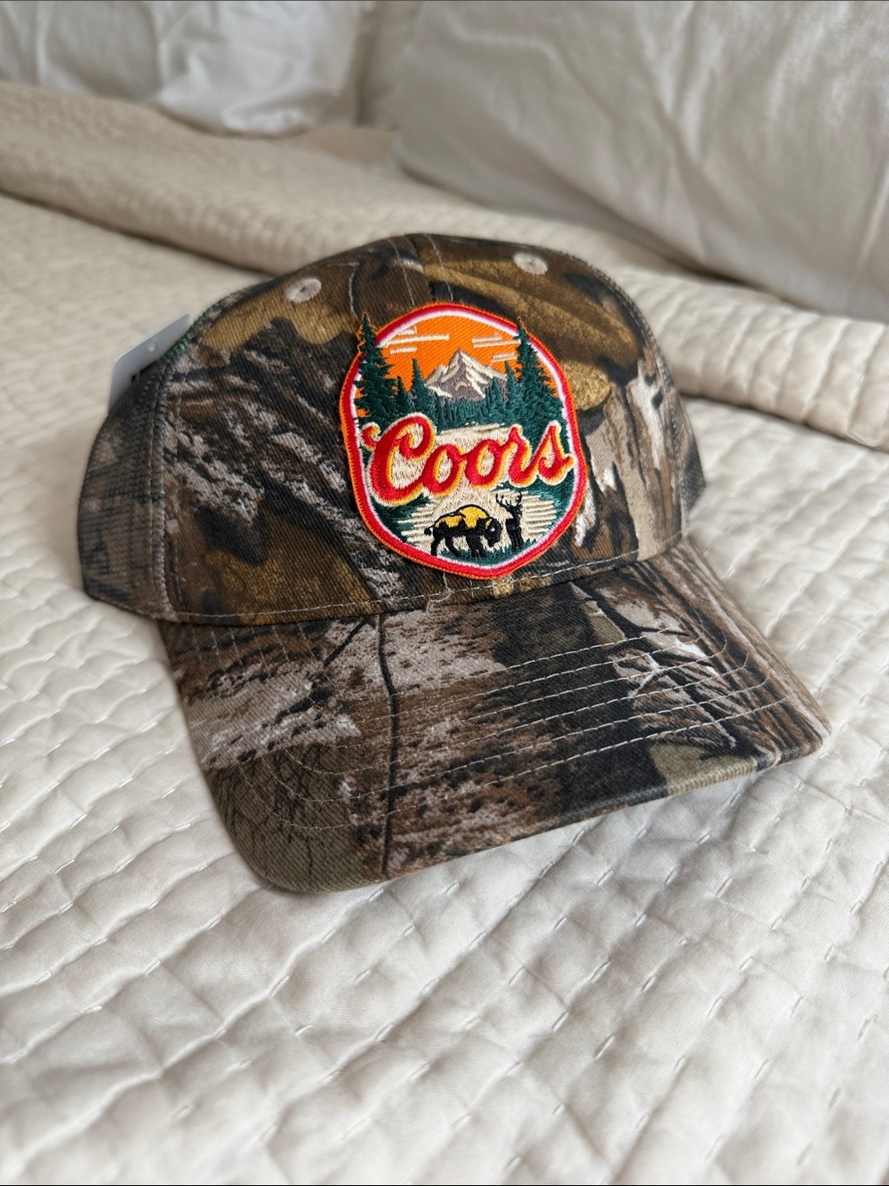 Men’s Workwear Camo trucker hat - Vintage Coors Embroidered Patch
